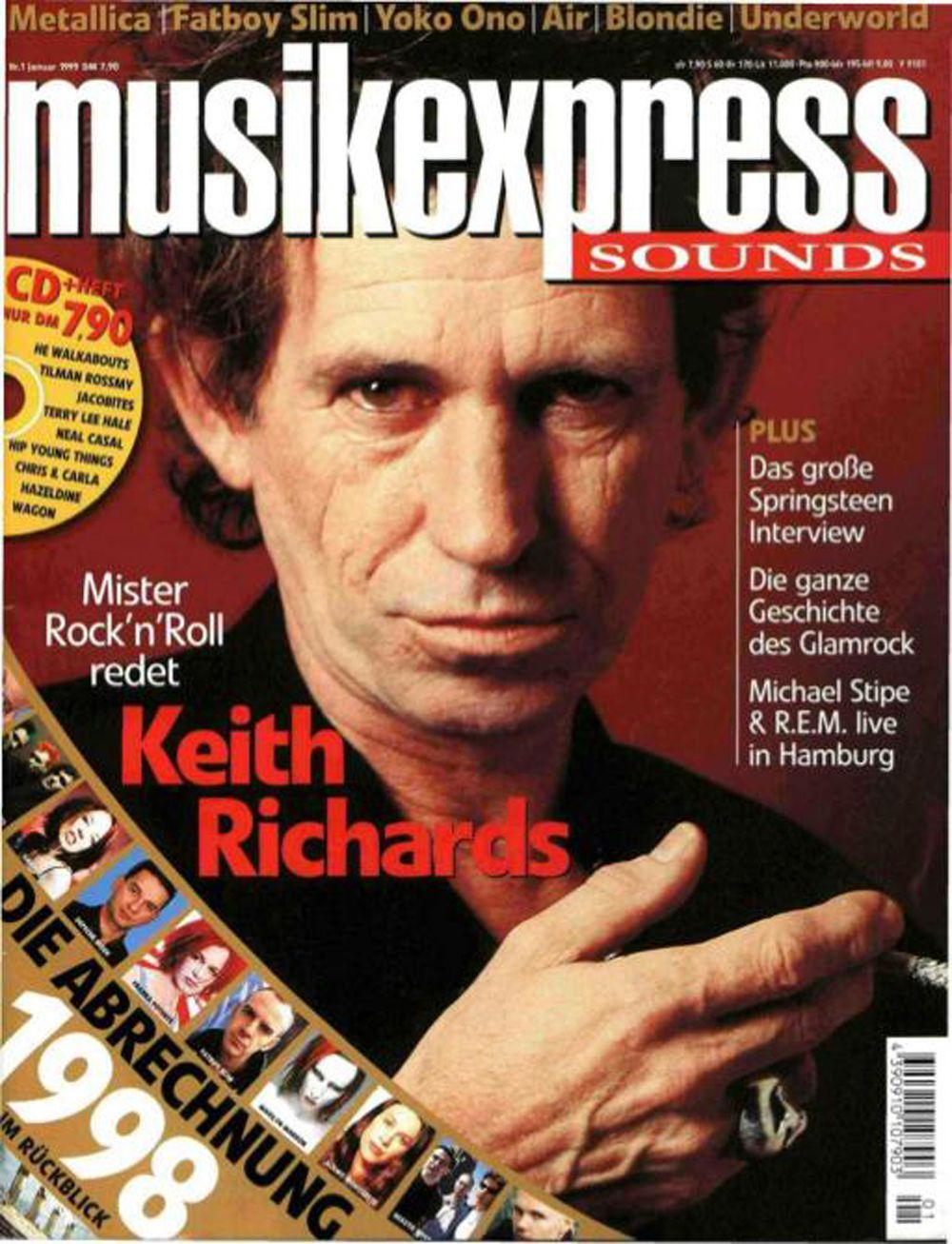 Musikexpress Magazin Deutschland 1999-01 Keith Richards Bruce Springsteen REM