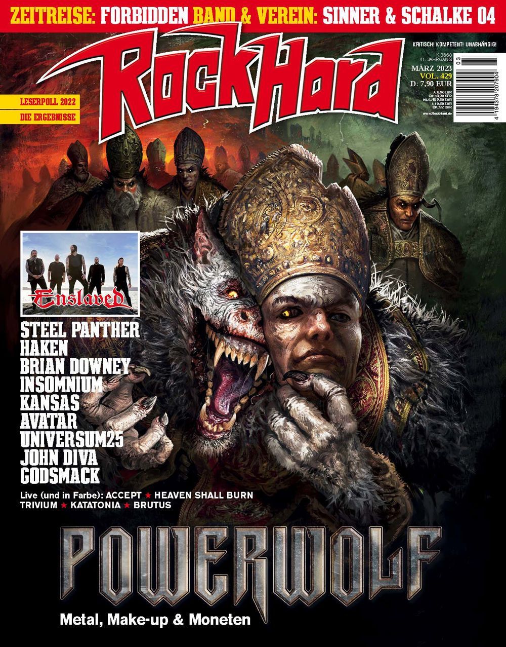 Rock Hard Magazin Deutschland 2023 #429 Powerwolf Steel Panther Enslaved