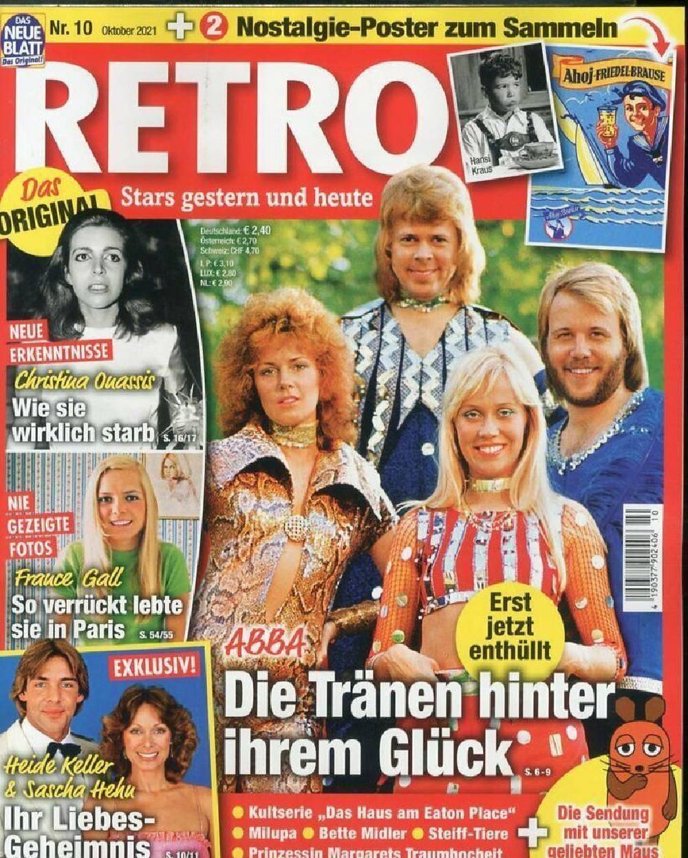 Retro Magazin Deutschland 2021-10 Abba France Gall Christina Onassis Meryl Streep
