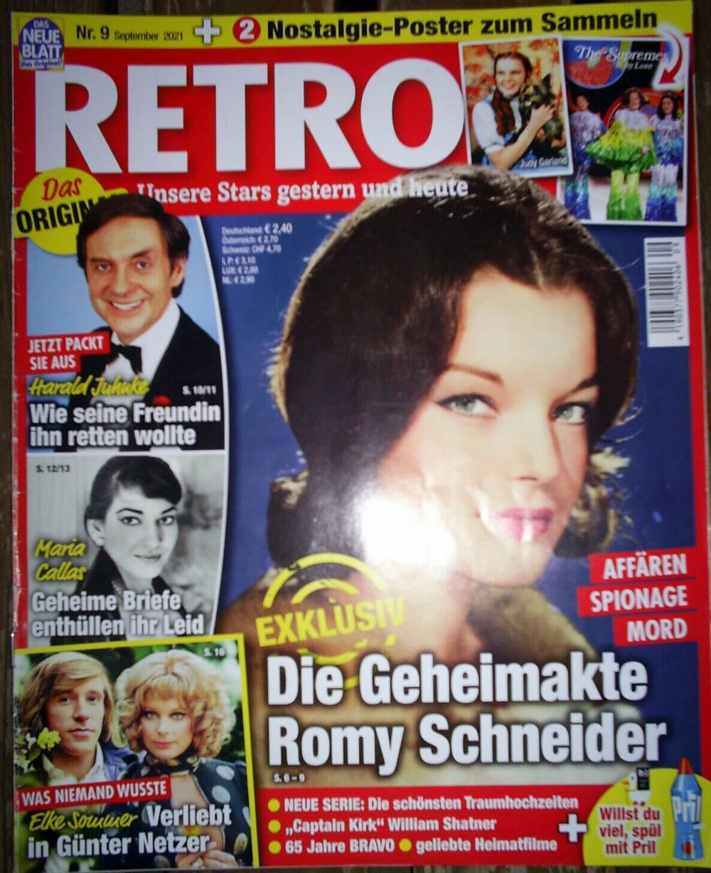 Retro Magazin Deutschland 2021-09 Romy Schneider Maria Callas Supremes