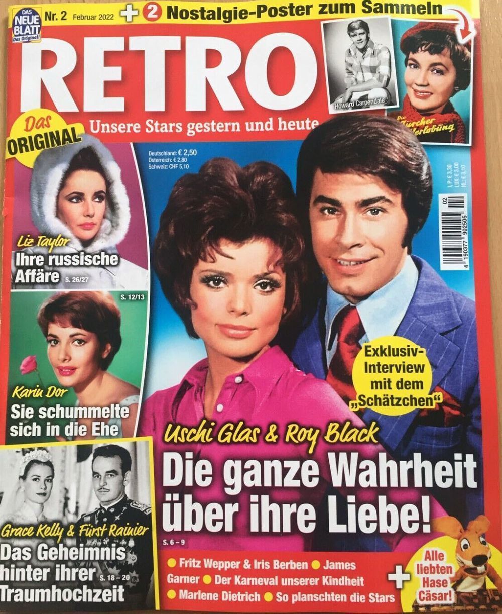 Retro Magazin Deutschland 2022-02 Liz Taylor Grace Kelly Rainer Monaco