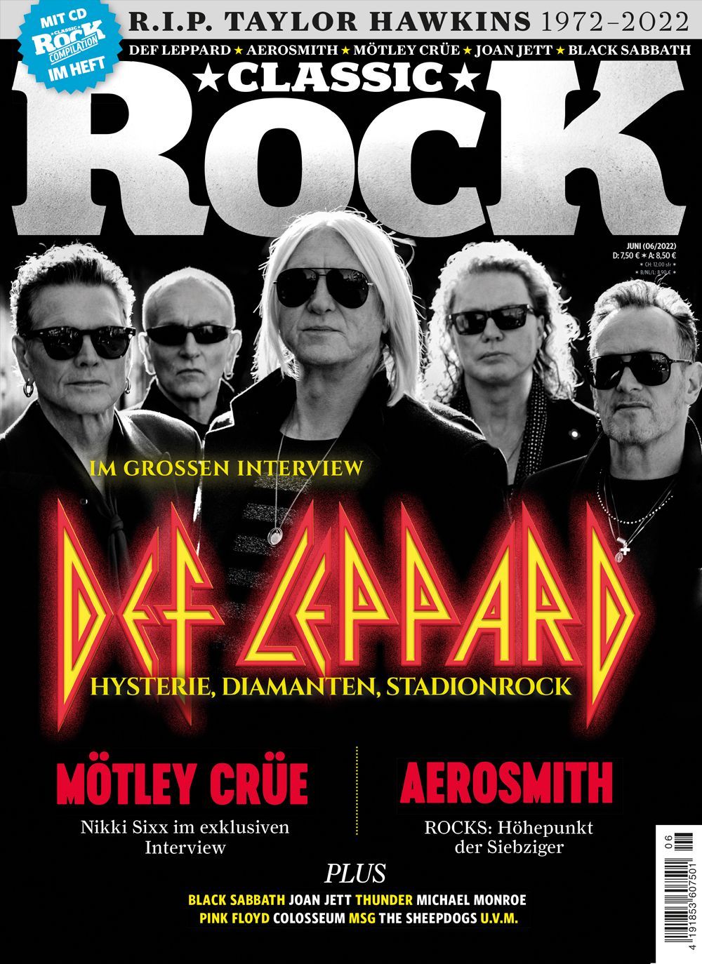 Classic Rock Magazin Deutschland 2022-07 Def Leppard Mötley Crüe Aerosmith #110
