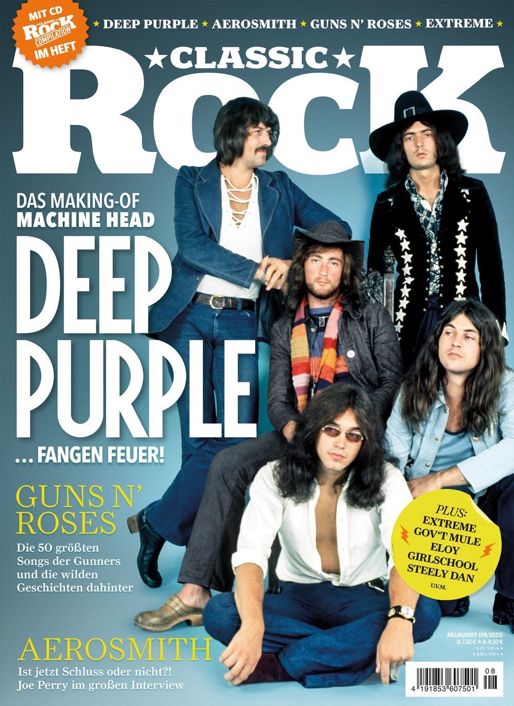 Classic Rock Magazin Deutschland 2023-07+08 Deep Purple Guns N' Roses Aerosmith #121