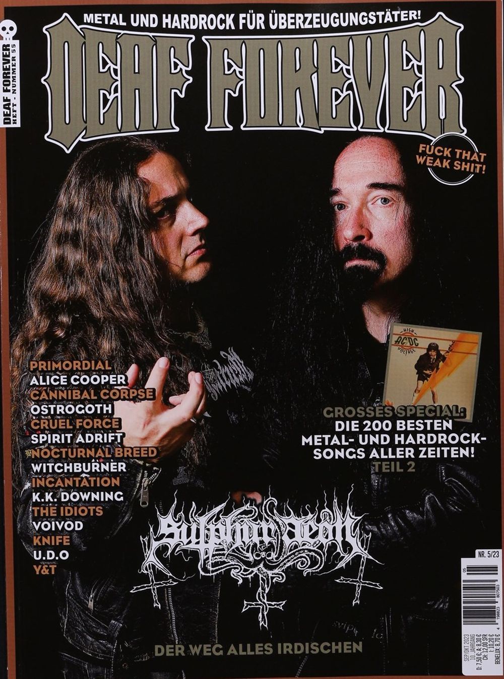 Deaf Forever Magazin Deutschland 2023 #55 Sulphur Aeon Voivod Uada Alice Cooper