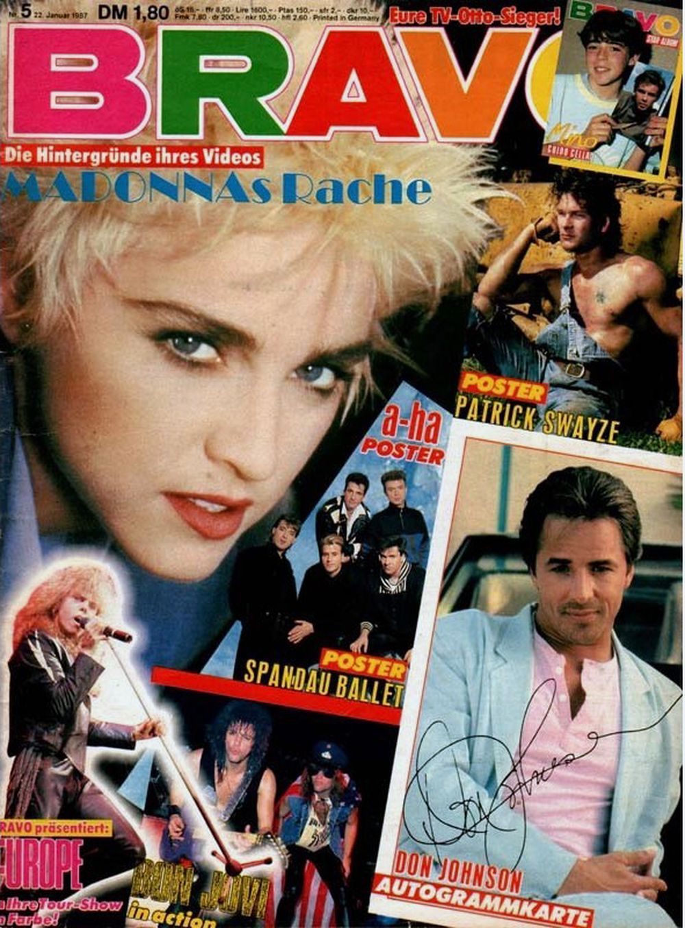 Bravo Magazin Deutschland 1987-05 Madonna Bon Jovi Patrick Swayze Spandau Ballet Don Johnson