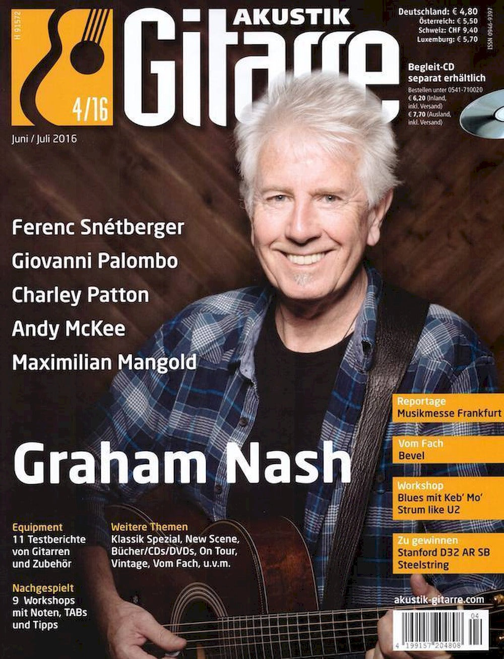 Akustik Gitarre Magazin Deutschland 2016-04 Graham Nash Ferenc Snétberger Giovanni Palombo Charley Patton Andy McKee