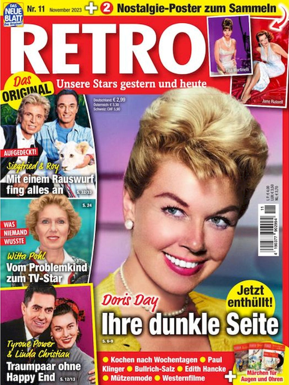 Retro Magazin Deutschland 2023-11 Doris Day Tyrone Power Linda Christian Jane Russell