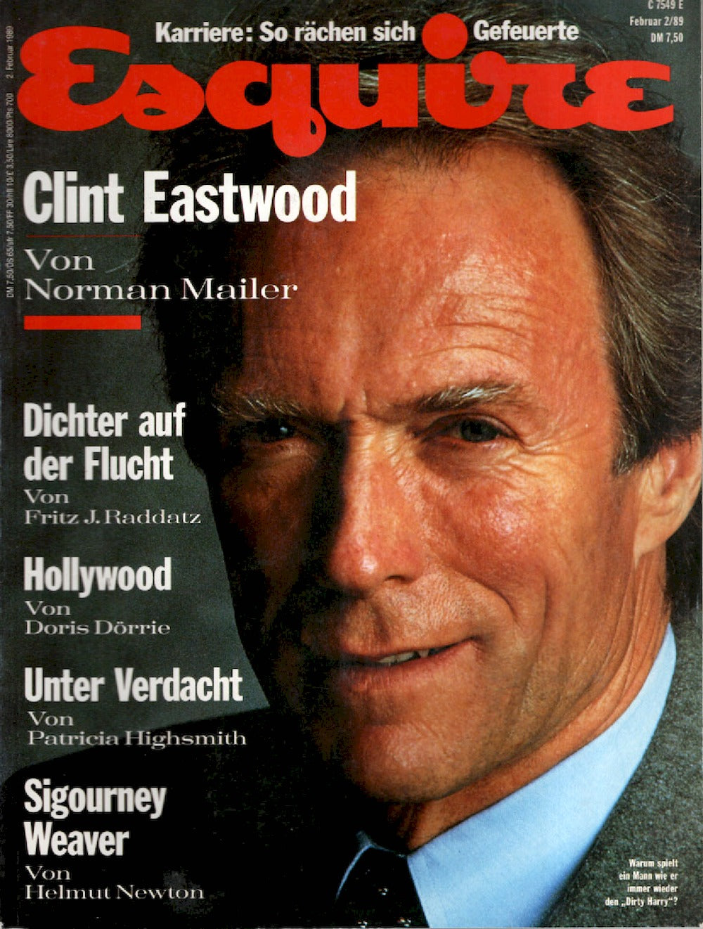 Esquire Magazin Deutschland 1989-02 Clint Eastwood Norman Mailer Sigourney Weaver
