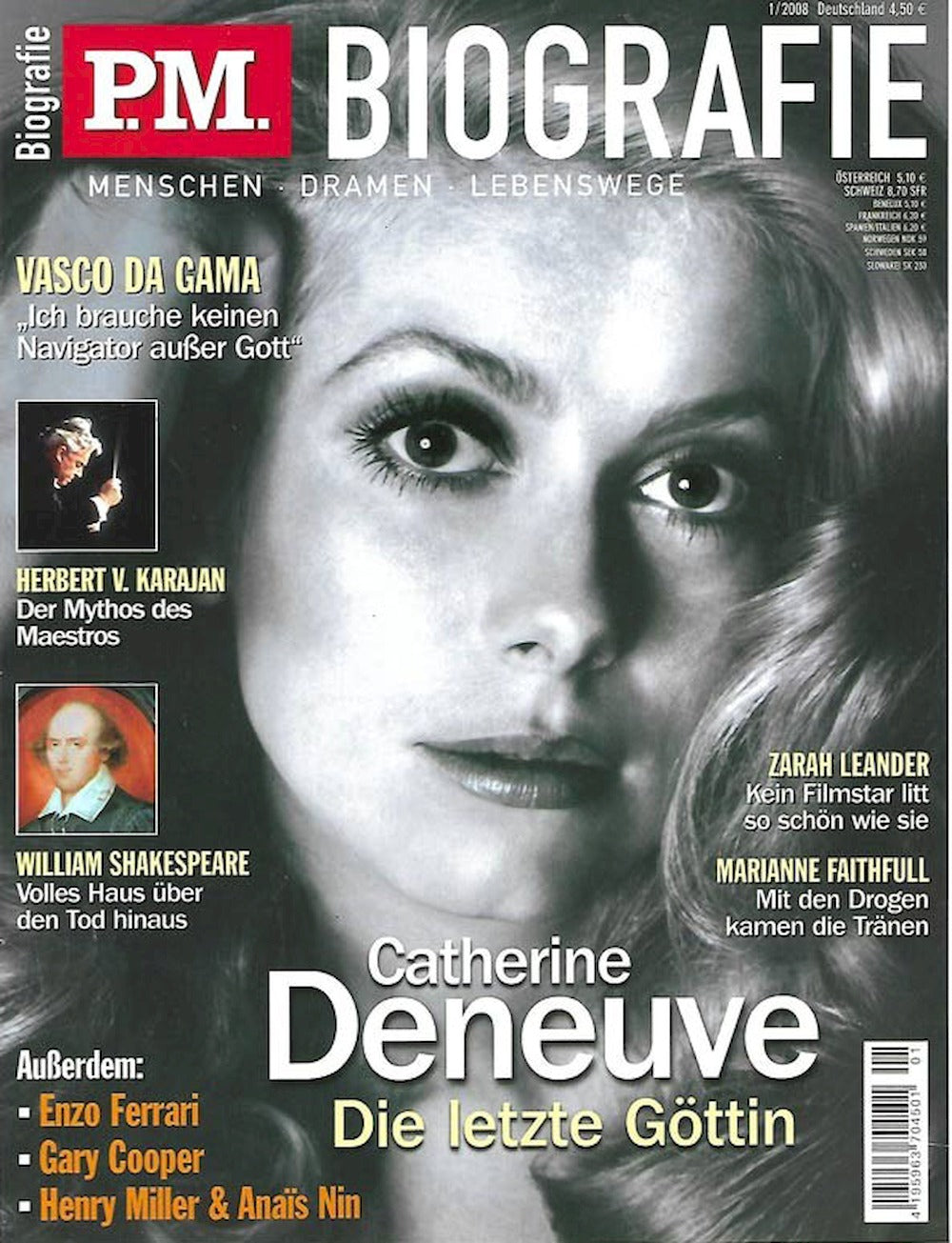 PM Biografie Magazin Deutschland 2008-01 Catherine Deneuve Herbert Karajan