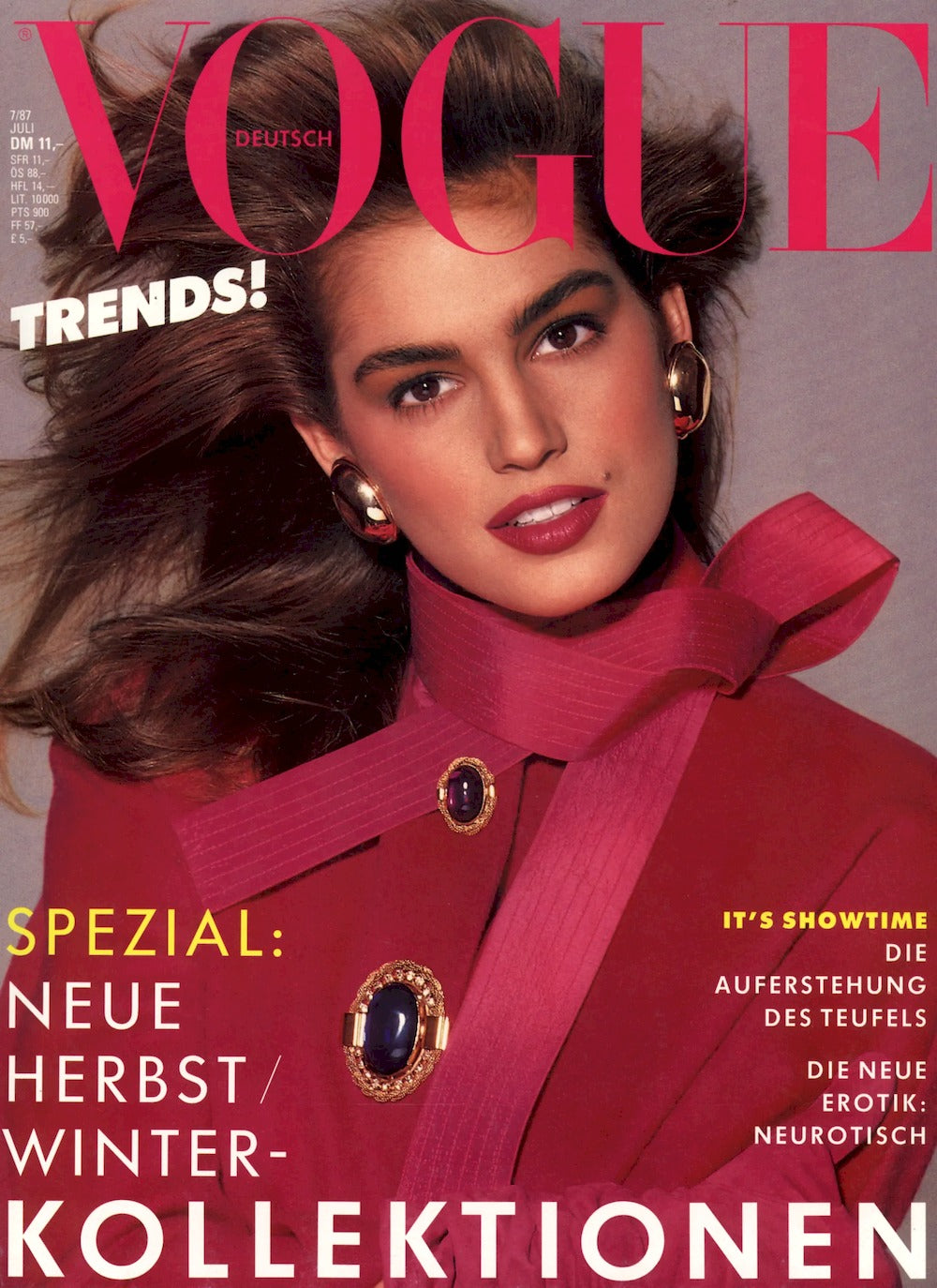 Vogue Magazin Deutschland 1987-07 Cindy Crawford