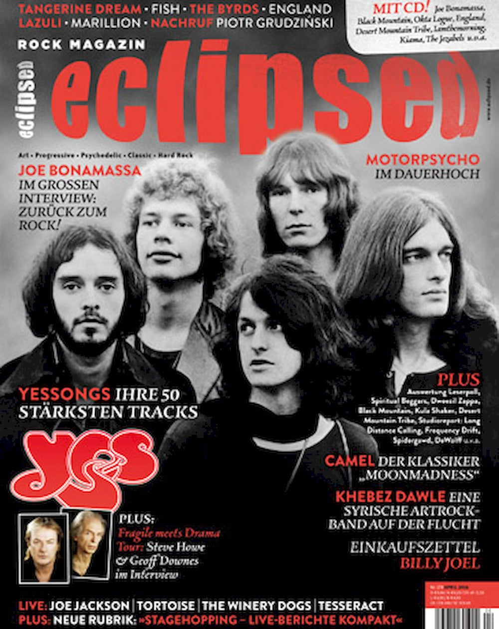 Eclipsed Magazin Deutschland 2016-04 Yes Motorpsycho Camel Joe Bonamassa Edgar Froese