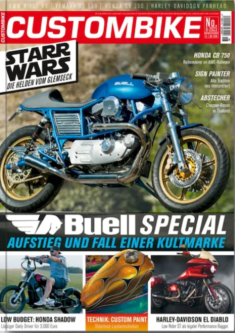 Custombike Magazin Deutschland 2023-06 Buell El Diablo Honda Shadow