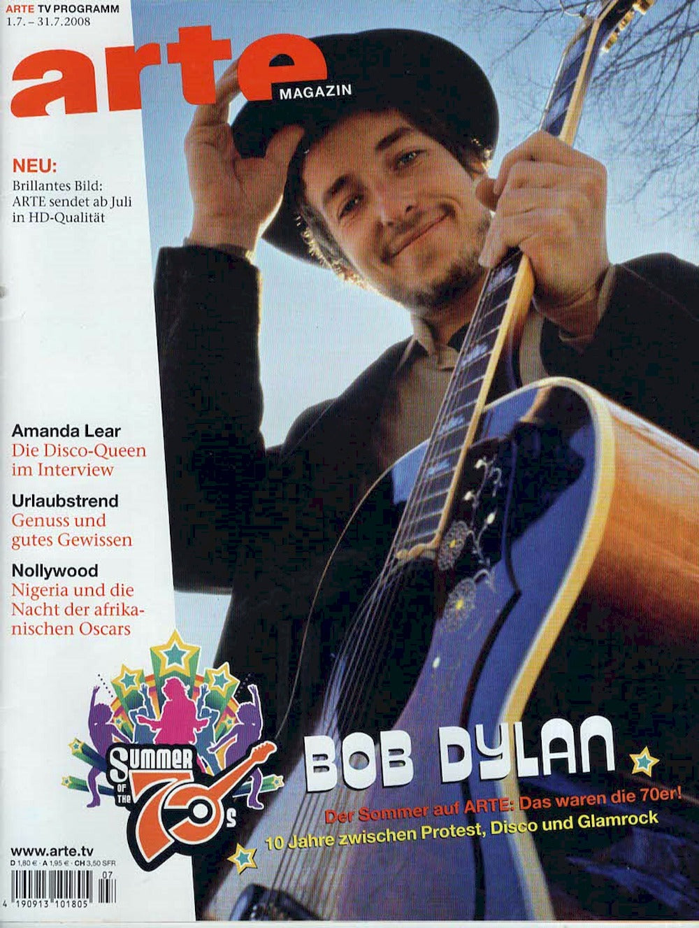 Arte Magazin Deutschland 2008-07 Bob Dylan Amanda Lear Salvador Dali