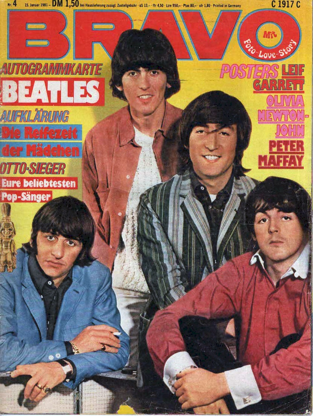 Bravo Magazin Deutschland 1981-04 Beatles Leif Garrett Olivia Newton-John