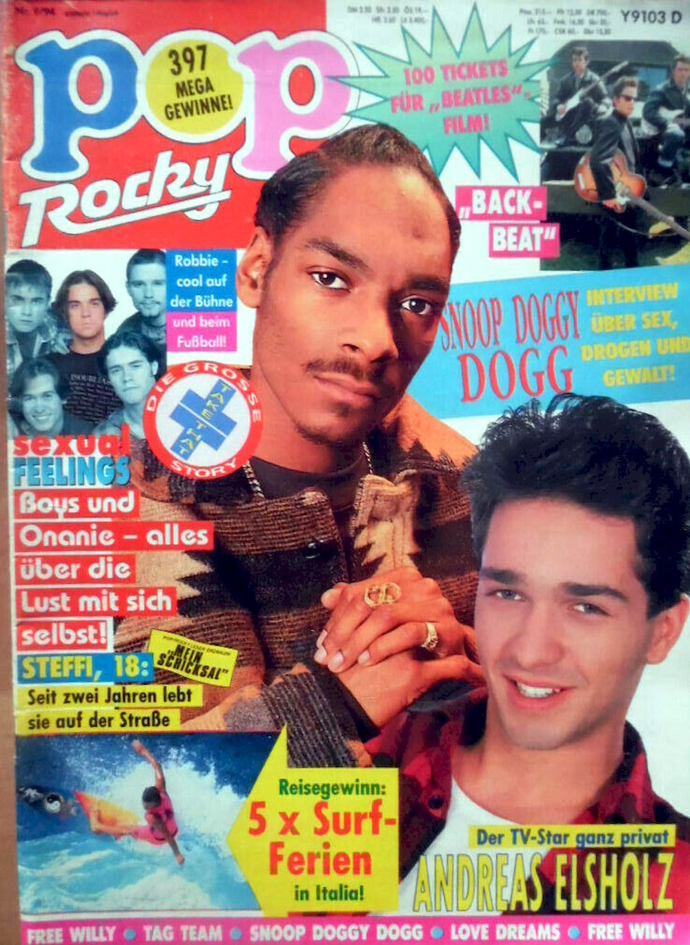 Pop Rocky Magazin Deutschland 1994-09 Snoop Doggy Dogg Robbie Kim Bassinger Tag Team