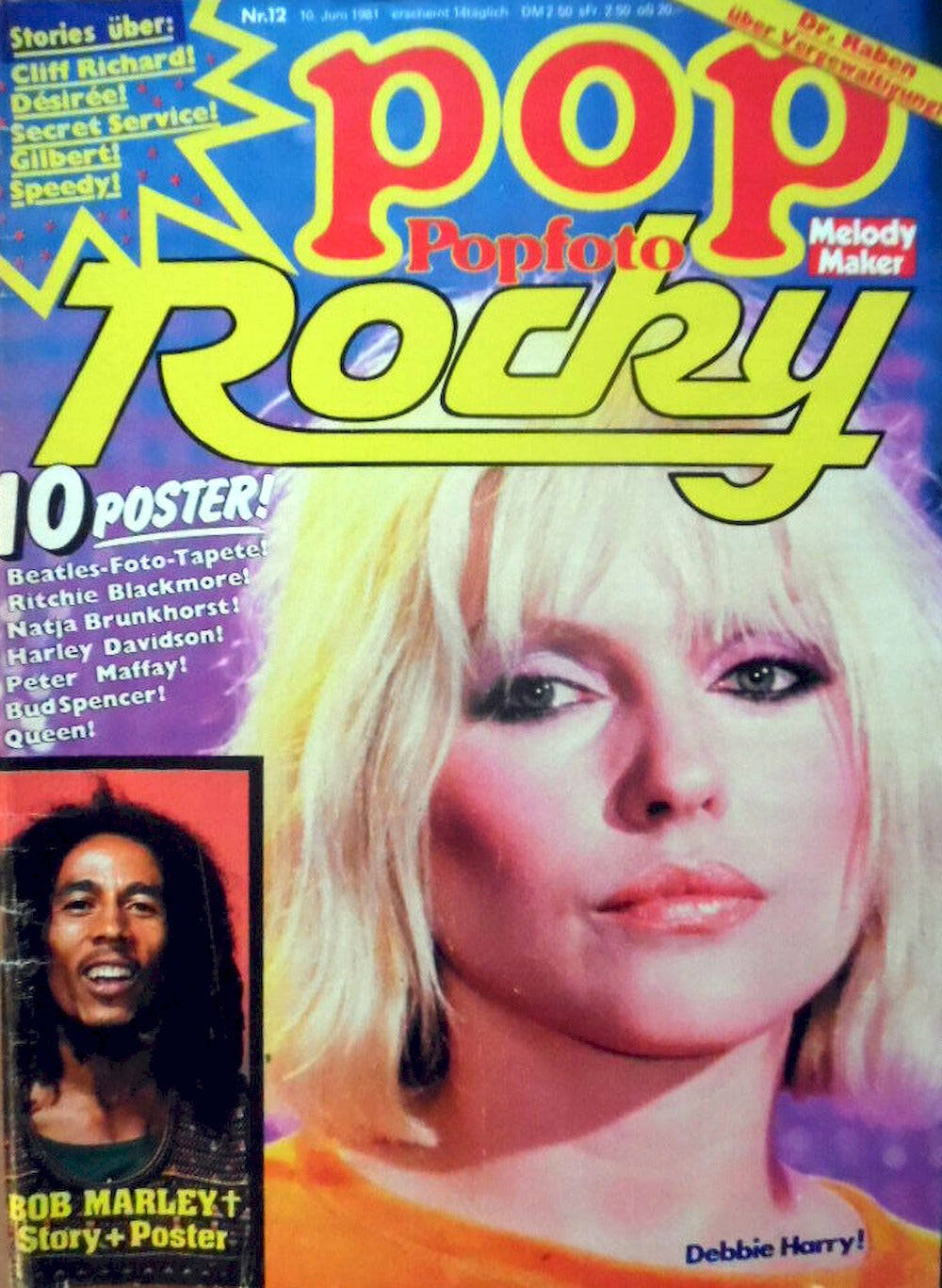 Pop Rocky Magazin Deutschland 1981-12 Debbie Harry Bob Marley Cliff Richard Bon Scott Gilbert
