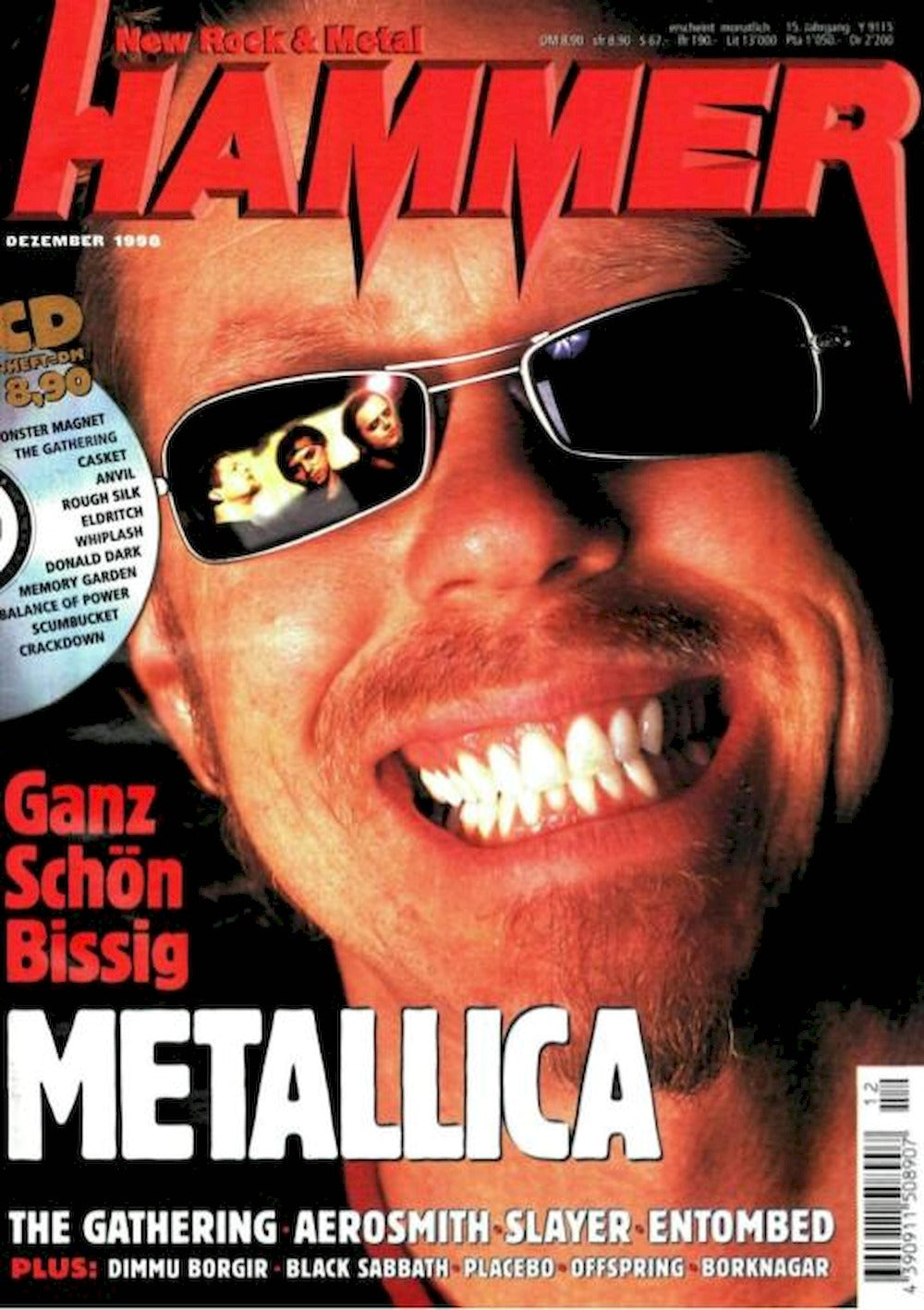 Metal Hammer Magazin Deutschland 1998-12 Metallica Aerosmith Slayer Entombed The Gathering