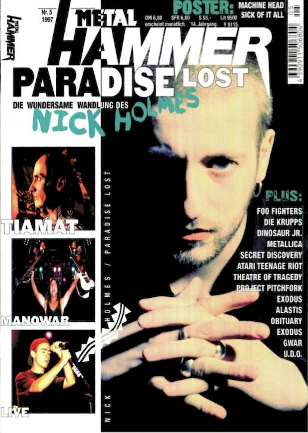 Metal Hammer Magazin Deutschland 1997-05 Nick Holmes Tiamat Manowar Foo Fighters