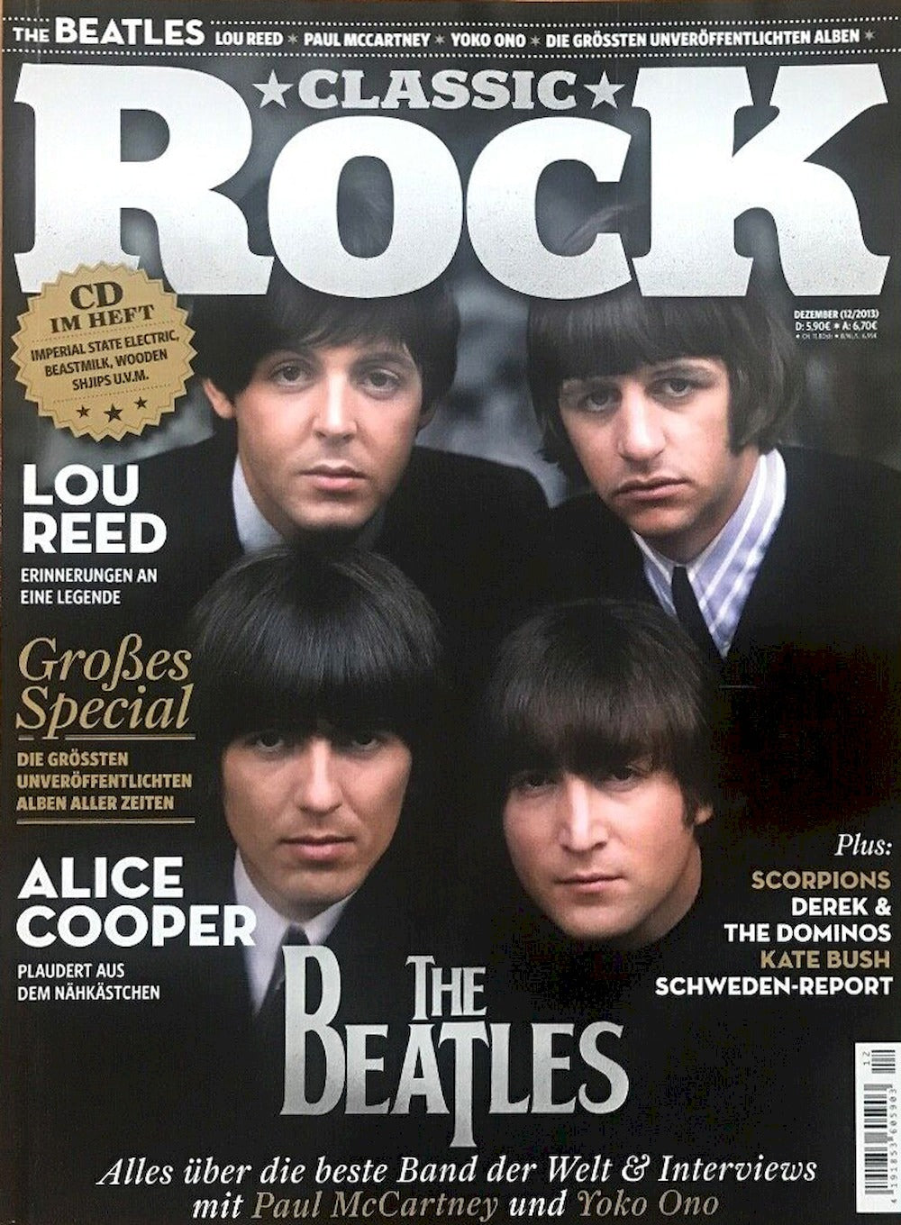 Classic Rock Magazin Deutschland 2013 #26 Beatles Scorpions Lou Reed Alice Cooper