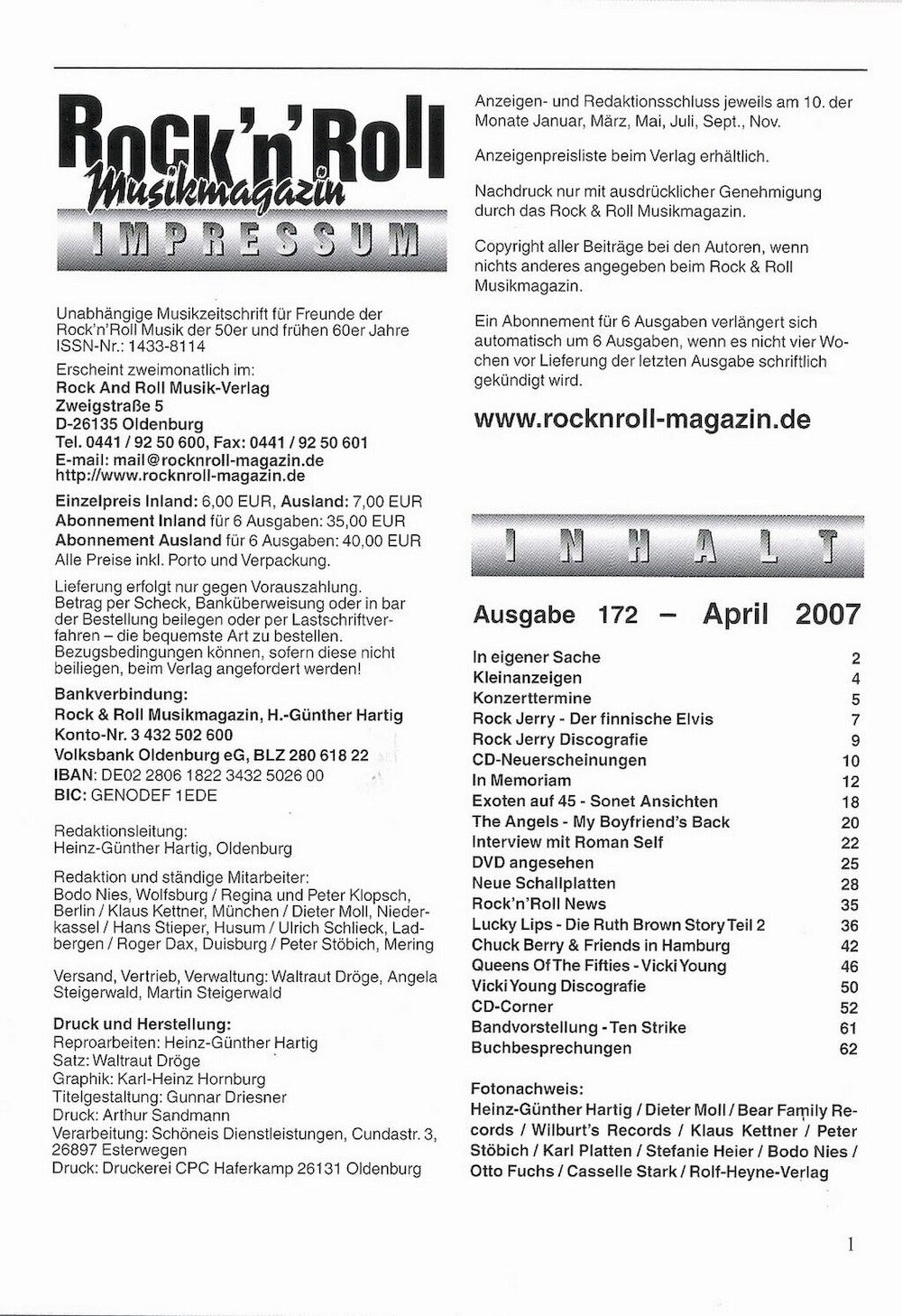 Rock'n'Roll Musik Magazin Deutschland 2017 #172 Ruth Brown Chuck Berry Vicki Young