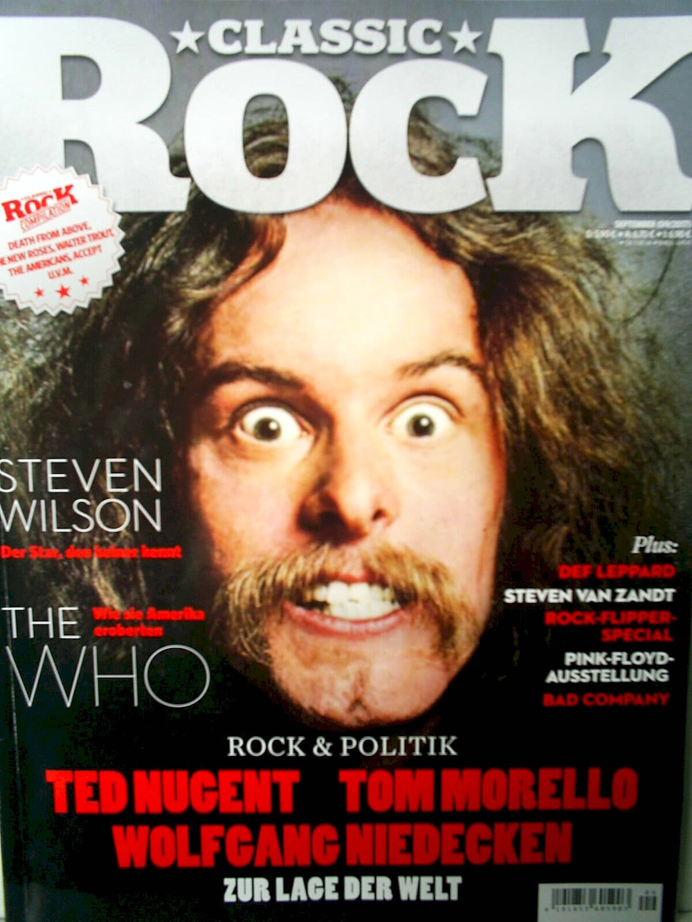 Classic Rock Magazin Deutschland 2017-09 Ted Nugent Tom Morello Wolfgang Niedecken