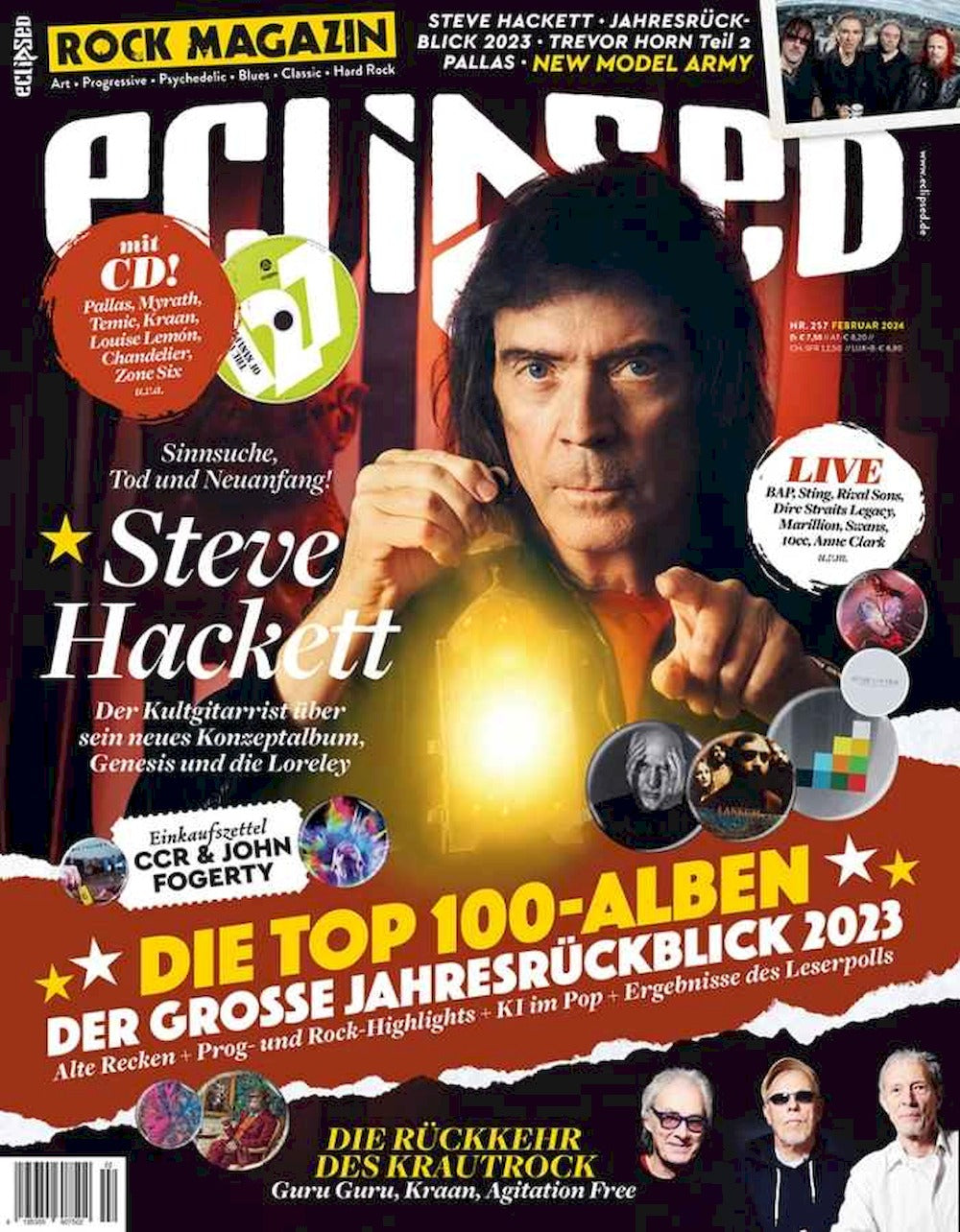 Eclipsed Magazin Deutschland 2024 #257 Steve Hackett The Pineapple Thief Model Army Agitation Free