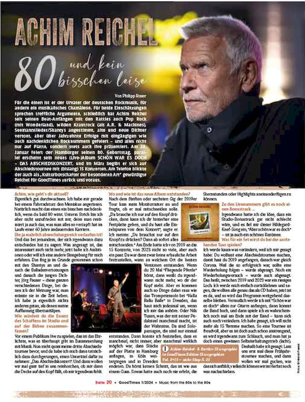 Good Times Magazin Deutschland 2024-01 Pink Floyd Uschi Nerke Magnum Achim Reichel