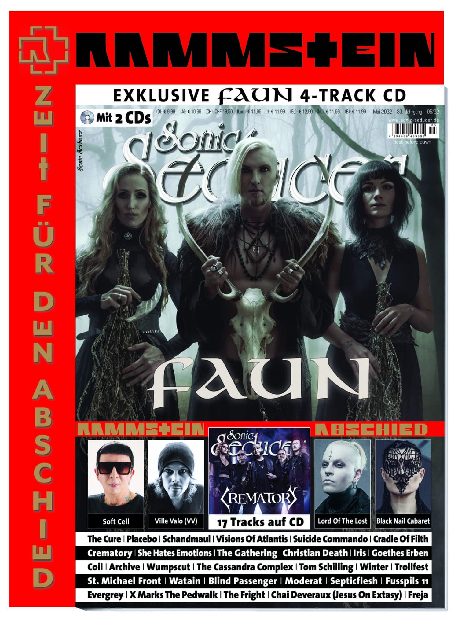 Sonic Seducer Magazin Deutschland 2022-05 Faun Rammstein The Cure Soft Cell Placebo