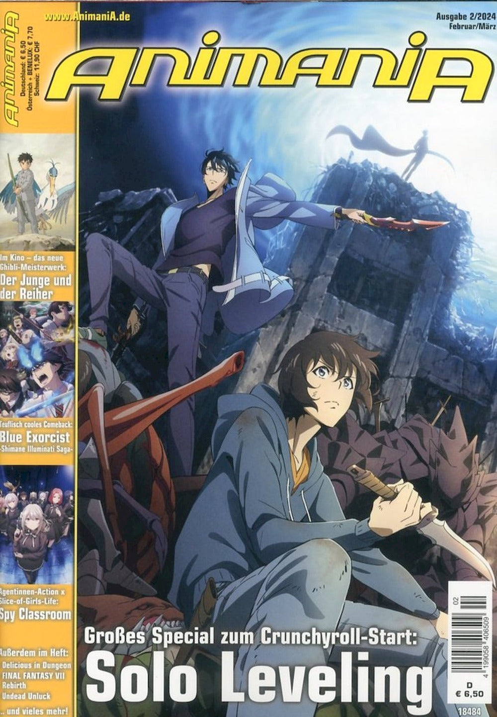 Animania Magazin Deutschland 2024-02 Solo Leveling Spy Classroom Blue Exorcist