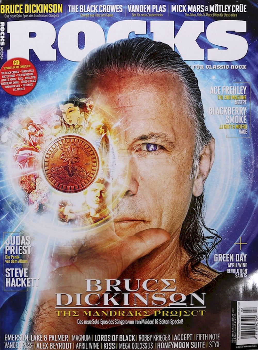 Rocks Magazin Deutschland 2024-02 Bruce Dickinson Judas Priest Steve Hackett Green Day