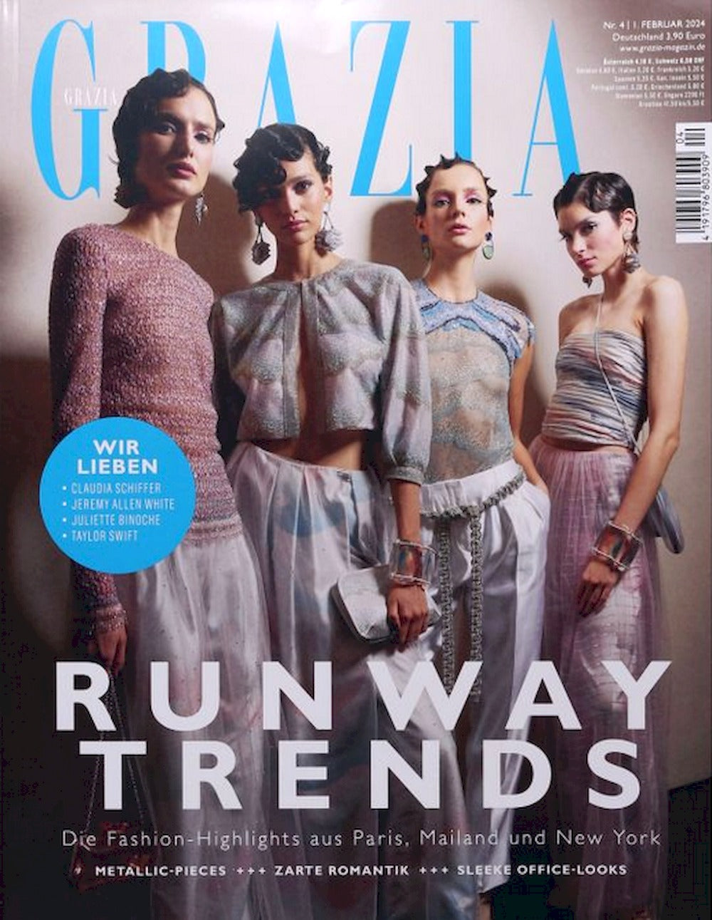 Grazia Magazin Deutschland 2024-04 Blanca Padilla Claudia Schiffer Juliette Binoche Taylor Swift