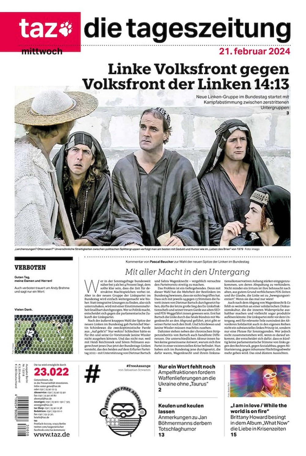 Taz Newspaper Deutschland 2024 Monty Python