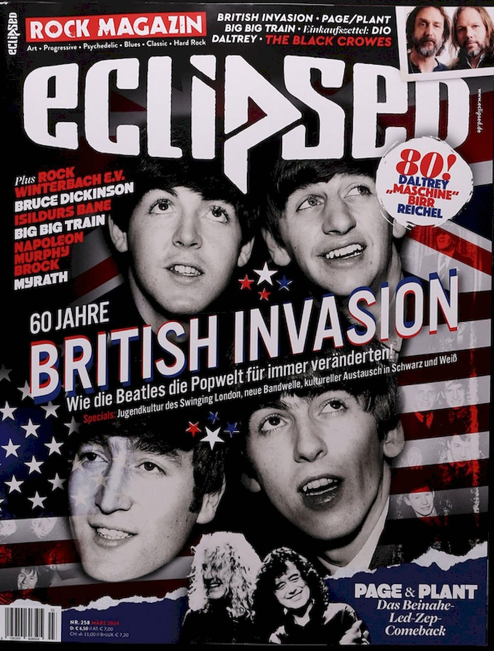 Eclipsed Magazin Deutschland 2024 #258 The Beatles Led Zeppelin The Black Crowes