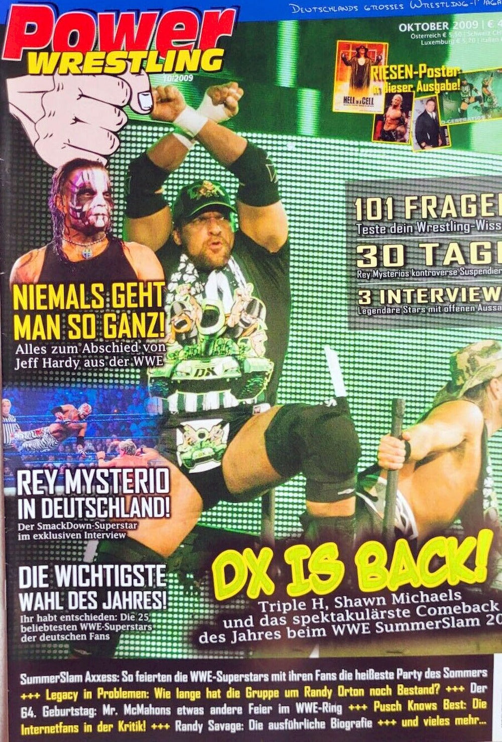 Power Wrestling Magazin Deutschland 2009-10 John Michaels Triple H Jeff Hardy Rey Mysterio