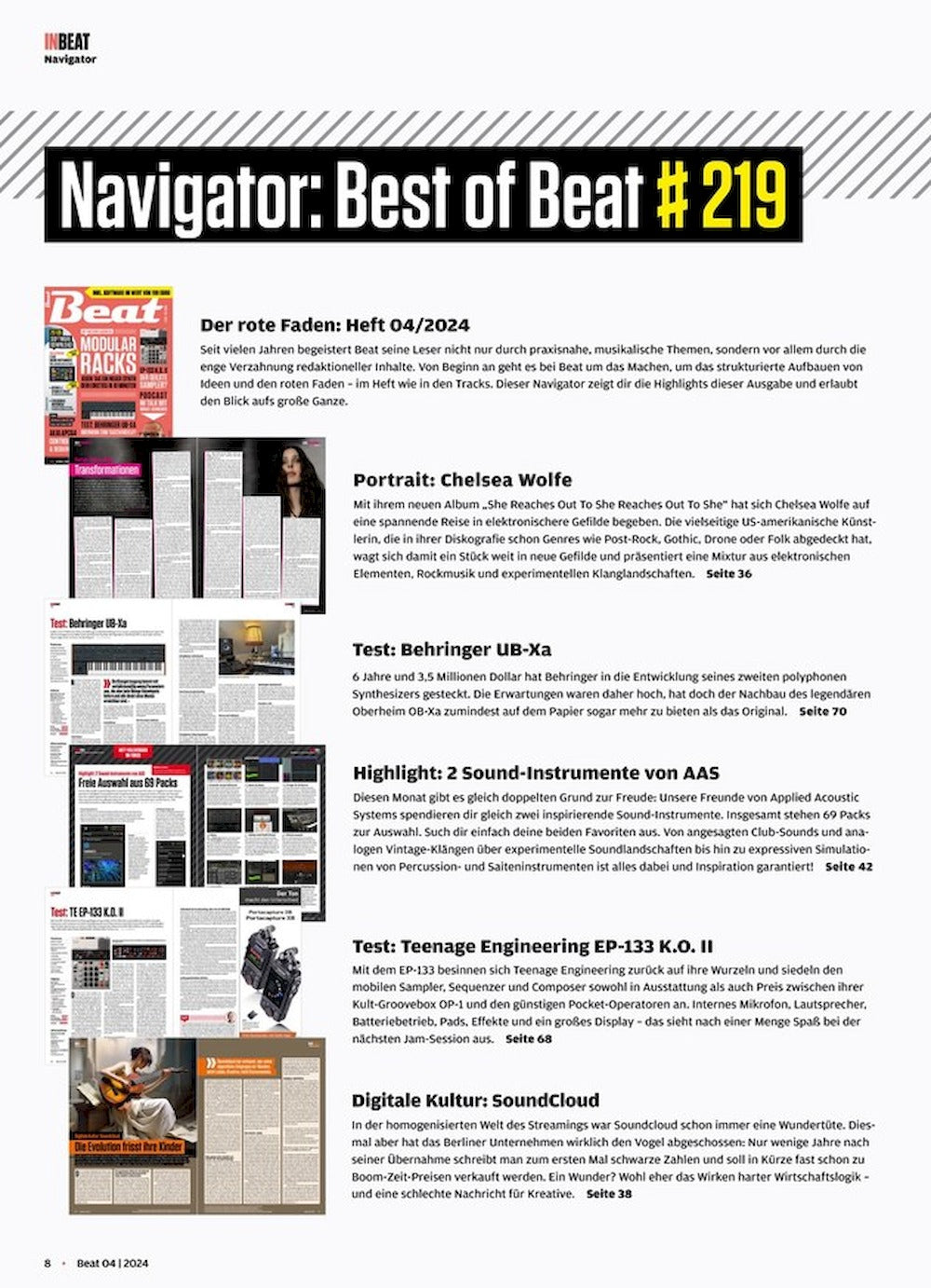 Beat Magazin Deutschland 2024-04 Moses Schneider Chromeo Chelsea Wolfe