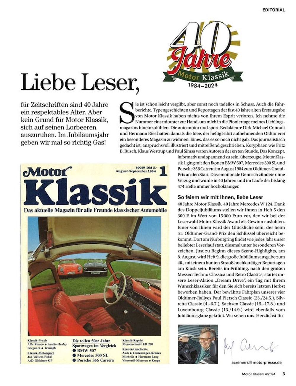 Motor Klassik Magazin Deutschland 2024-04 911 Cabrio Iso Grifo Ford Mustang