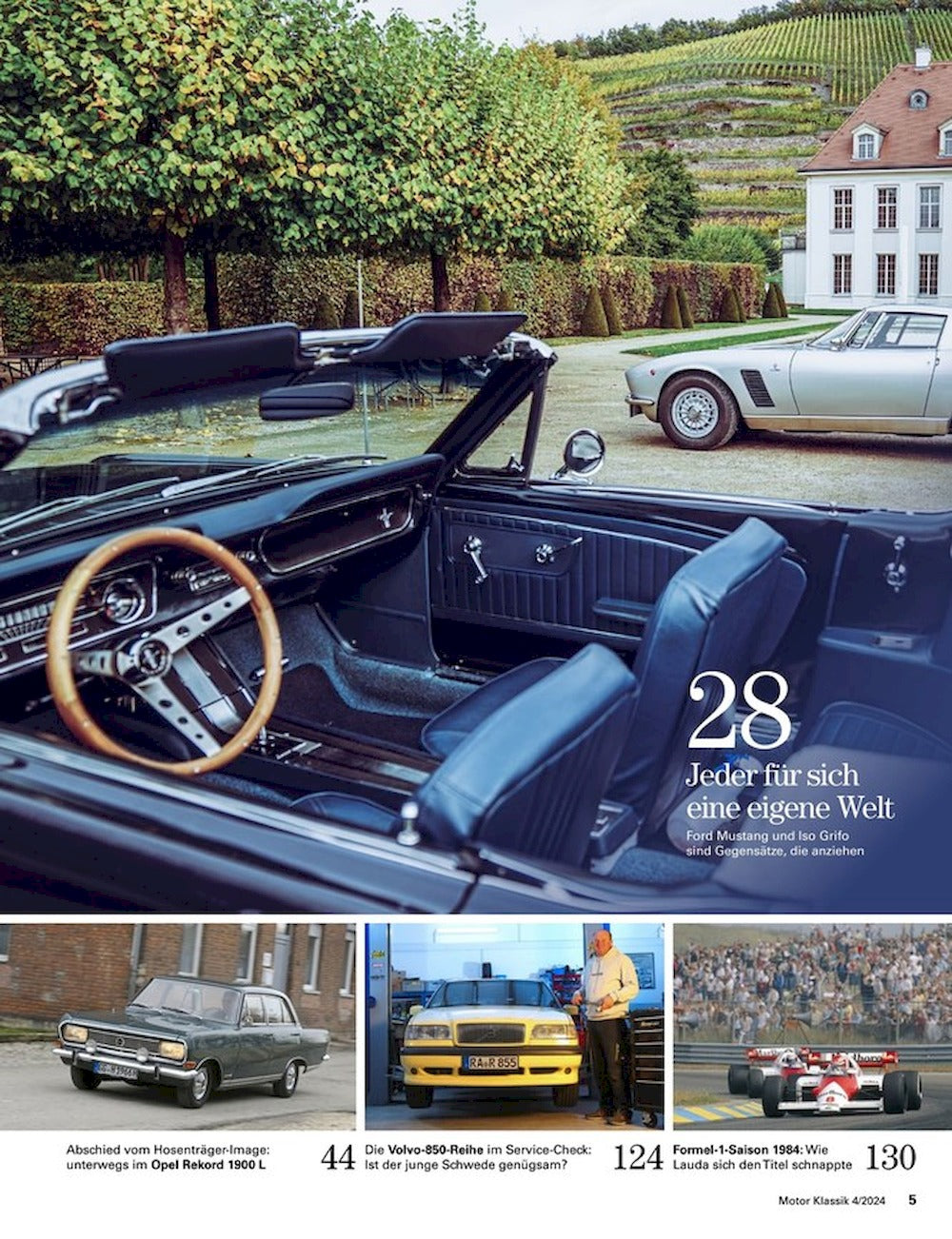 Motor Klassik Magazin Deutschland 2024-04 911 Cabrio Iso Grifo Ford Mustang