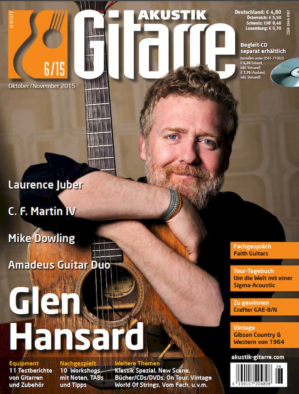 Akustik Gitarre Magazin Deutschland 2015-06 Laurence Juber Mike Dowling Glen Hansard Amadeus Guitar Duo C. F. Martin IV