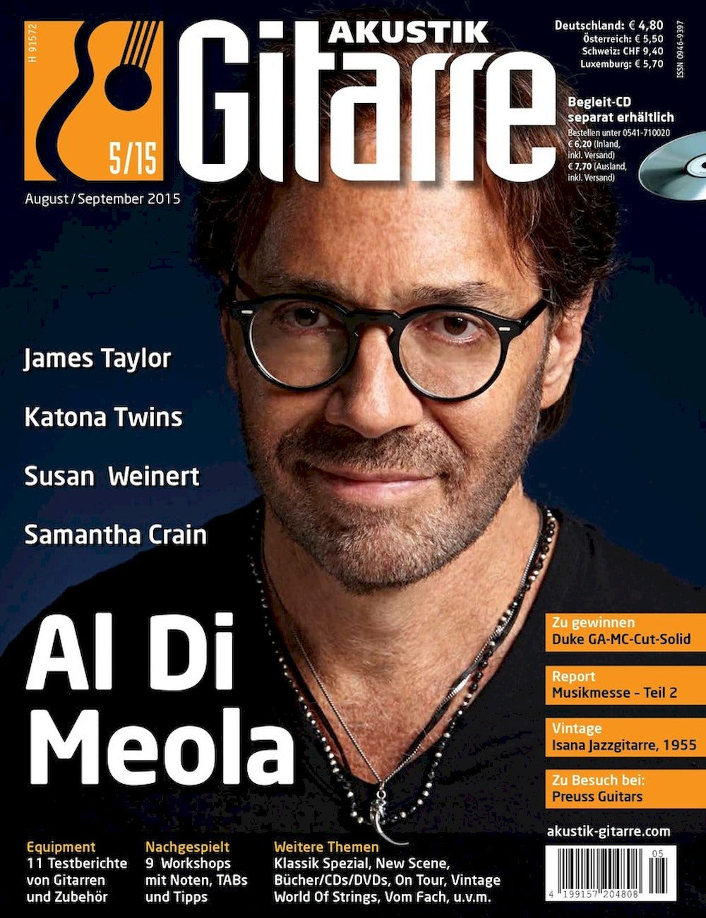 Akustik Gitarre Magazin Deutschland 2015-05 Al Di Meola James Taylor Susan Weinert Samantha Crain Katona Twins