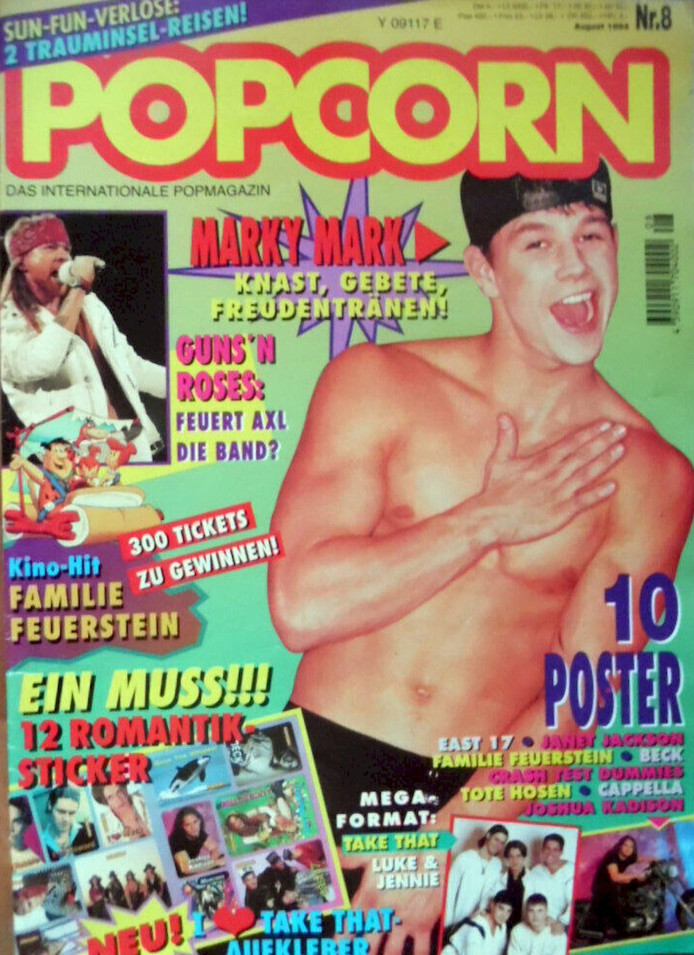 Popcorn Magazin Deutschland 1994-08 Mark Wahlberg Magic Affair Roxette Urban Cookie F.Y.C.