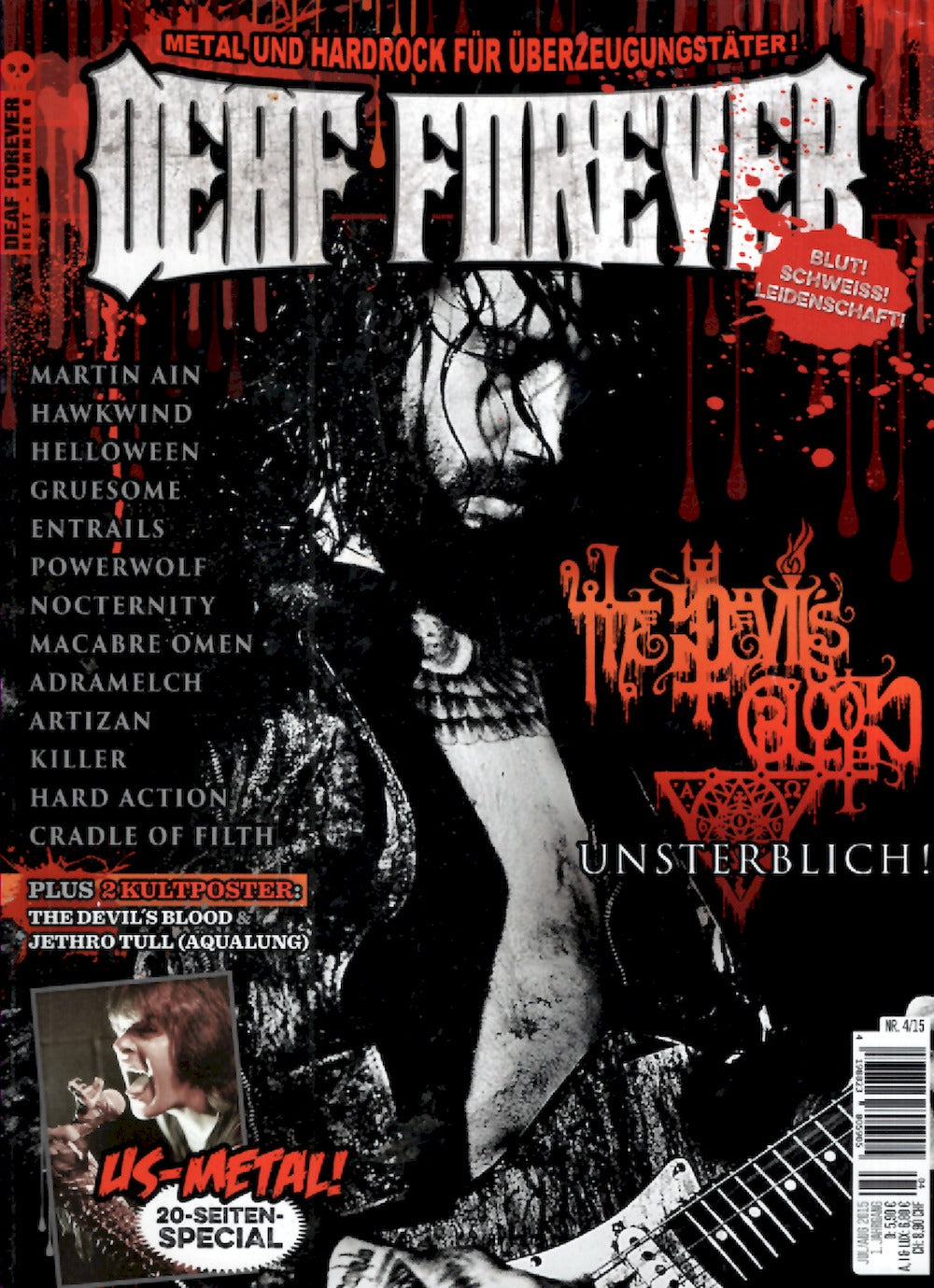 Deaf Forever Magazin Deutschland 2015-04 The Devils Blood Powerwolf Martin Ain Hawkwind