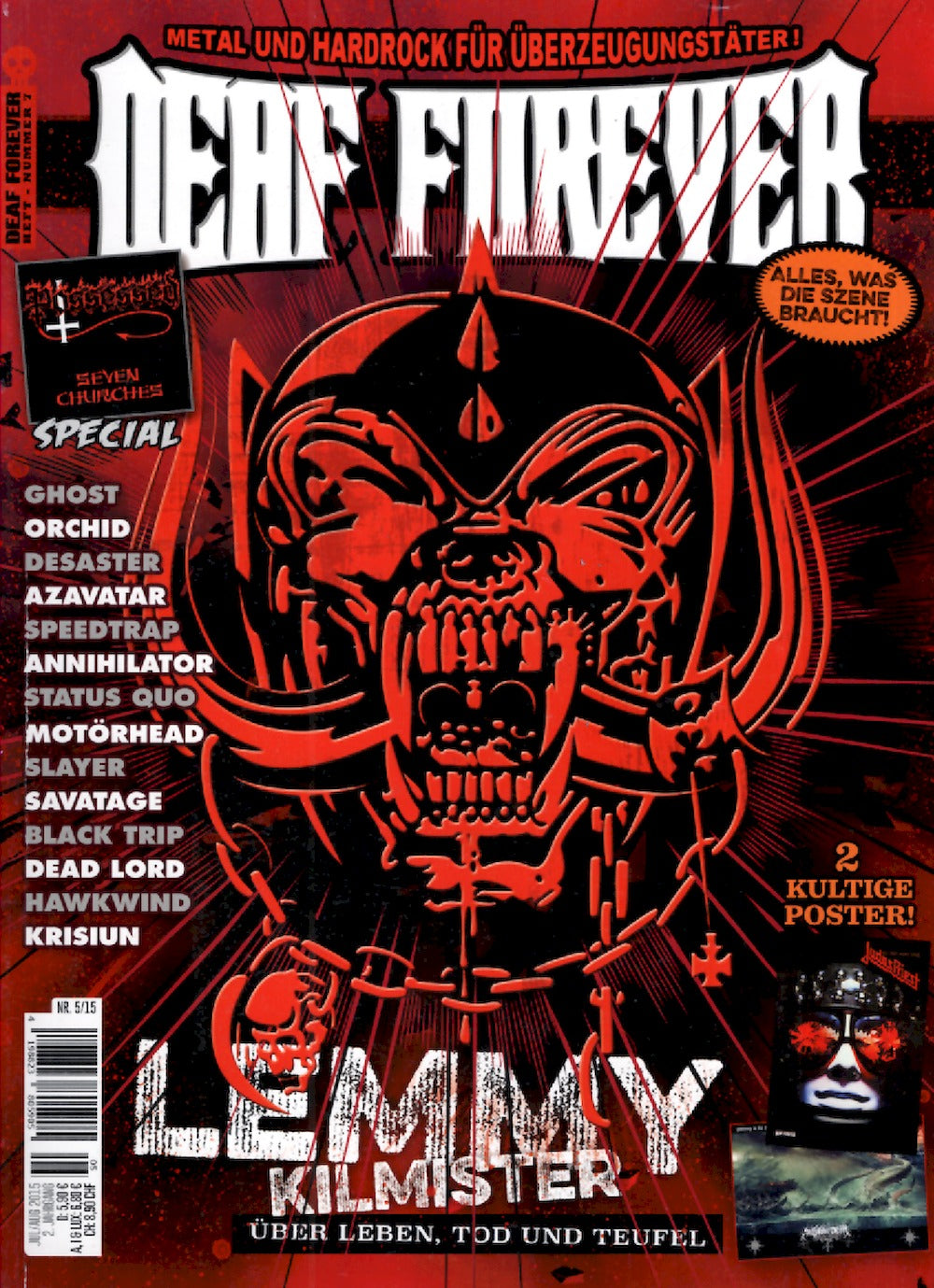 Deaf Forever Magazin Deutschland 2015-05 Lemmy Kilmister Ghost Slayer Thundermother