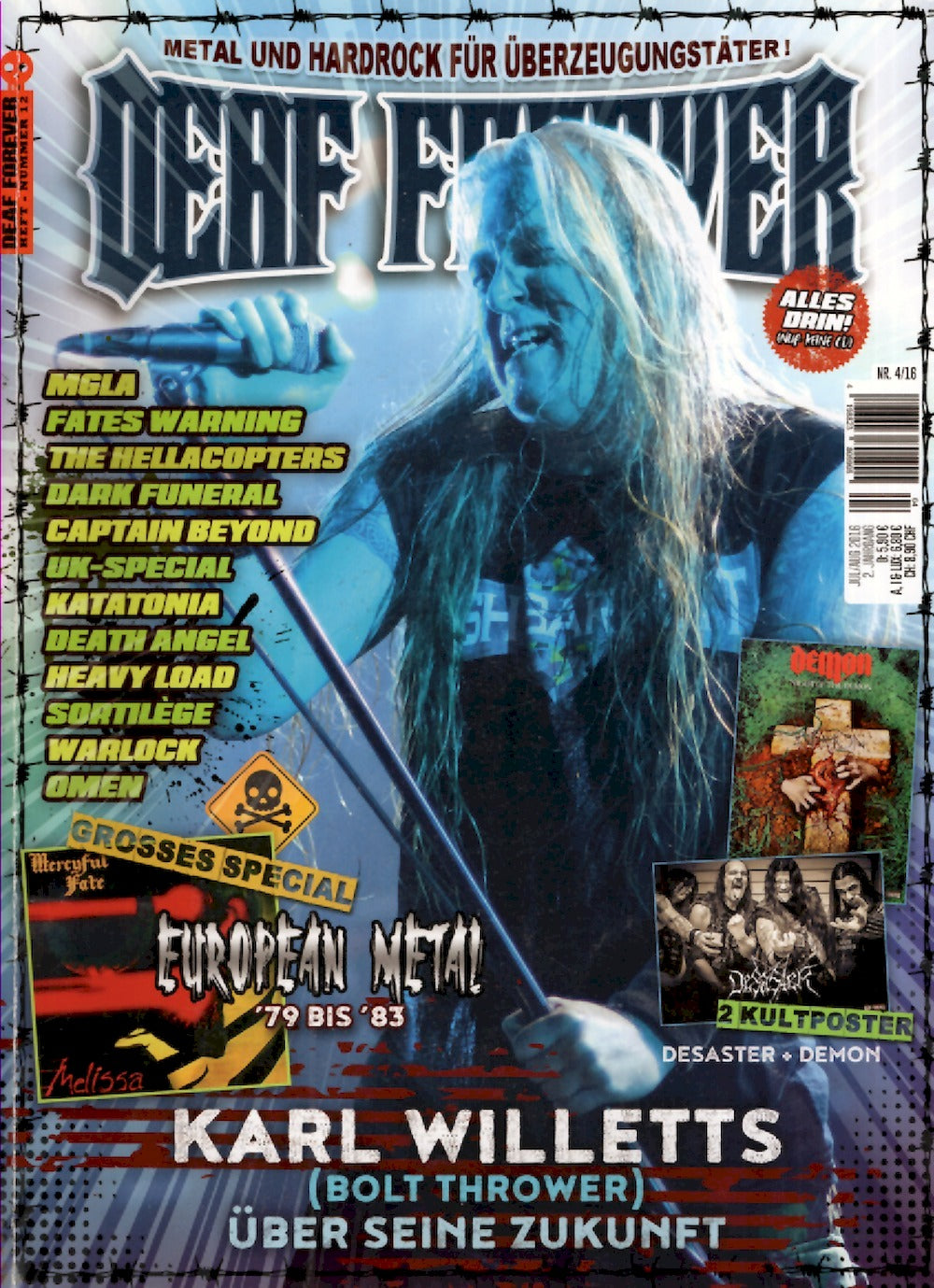 Deaf Forever Magazin Deutschland 2016-04 Karl Willetts Fates Warning Memoriam MGLA The Hellacopters #12