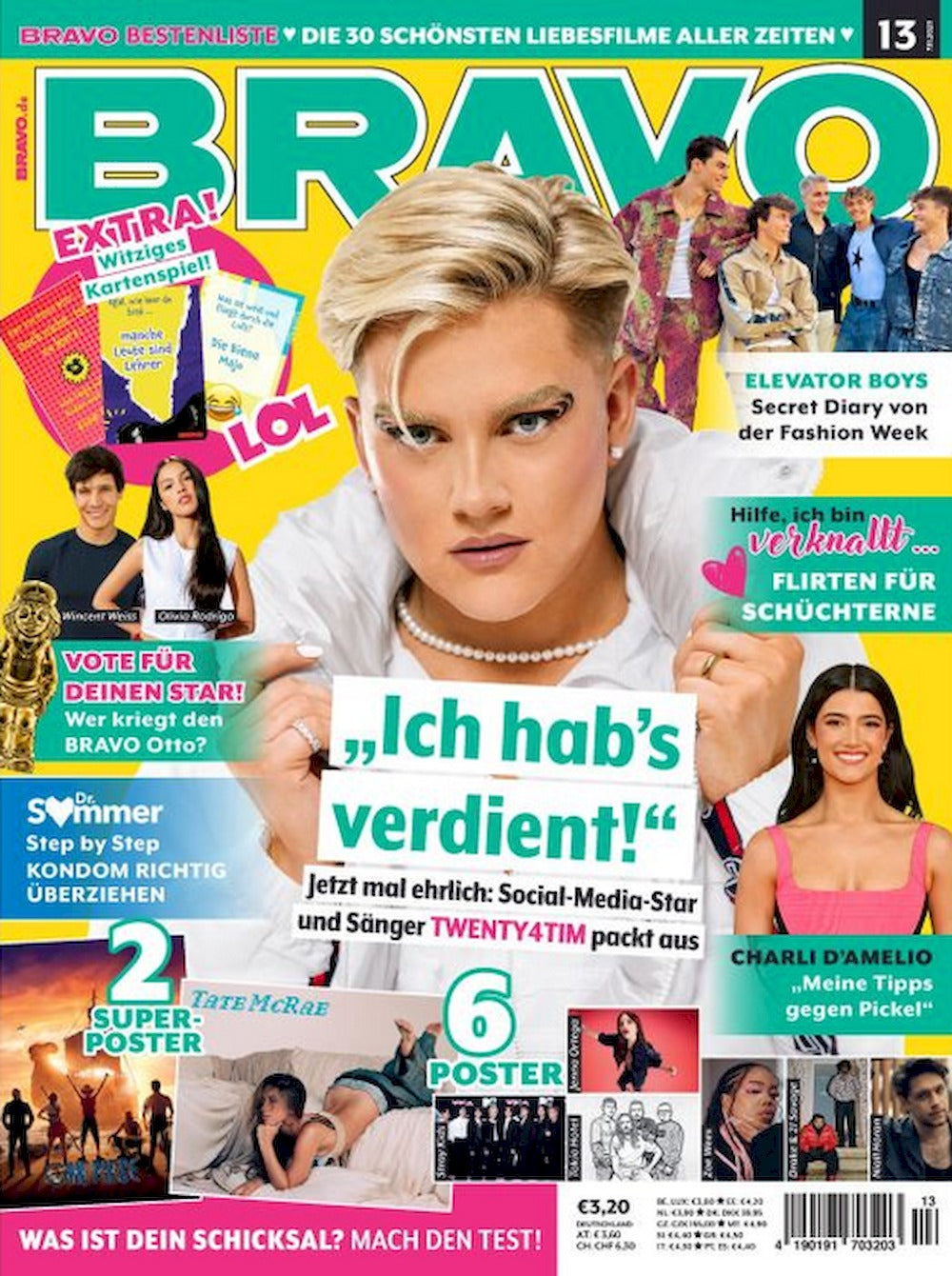 Bravo Magazin Deutschland 2023-13 Twenty4Tim Tate McRae Charli D'Amelio Olivia Rodrigo