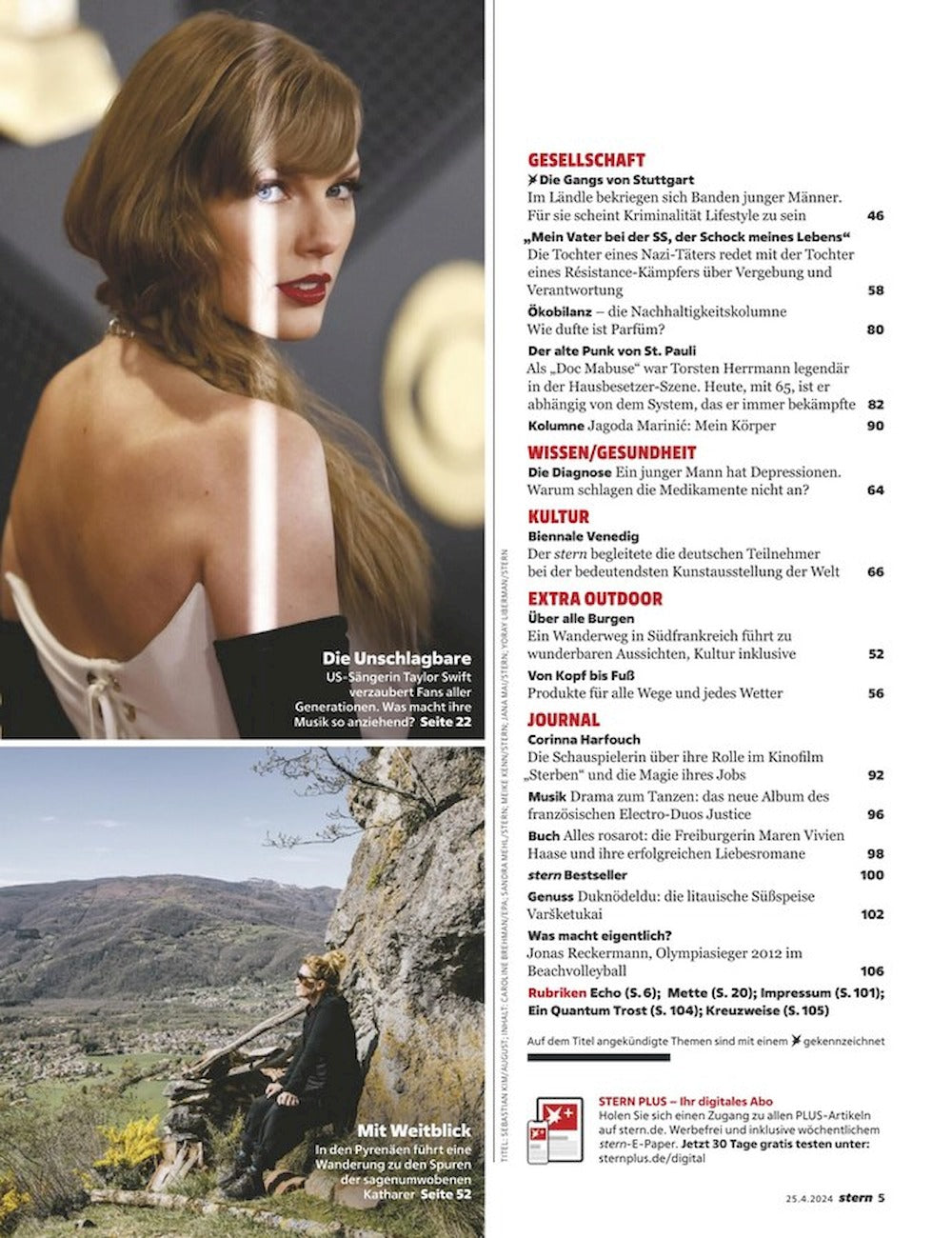 Stern Magazin Deutschland 2024-18 Taylor Swift