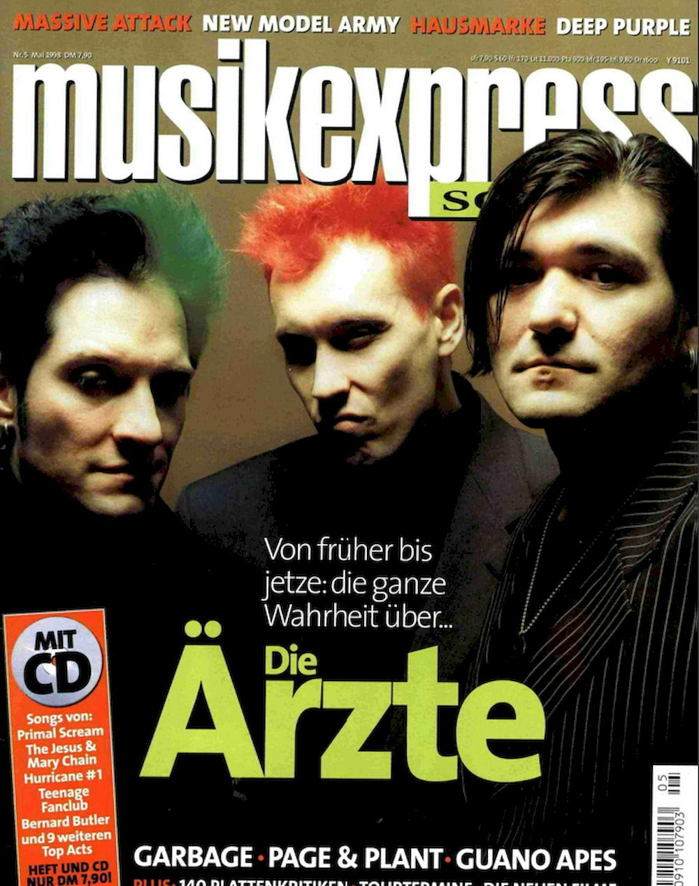 Musikexpress Magazin Deutschland 1998-05 Ärzte Massive Attack Led Zeppelin The Bates