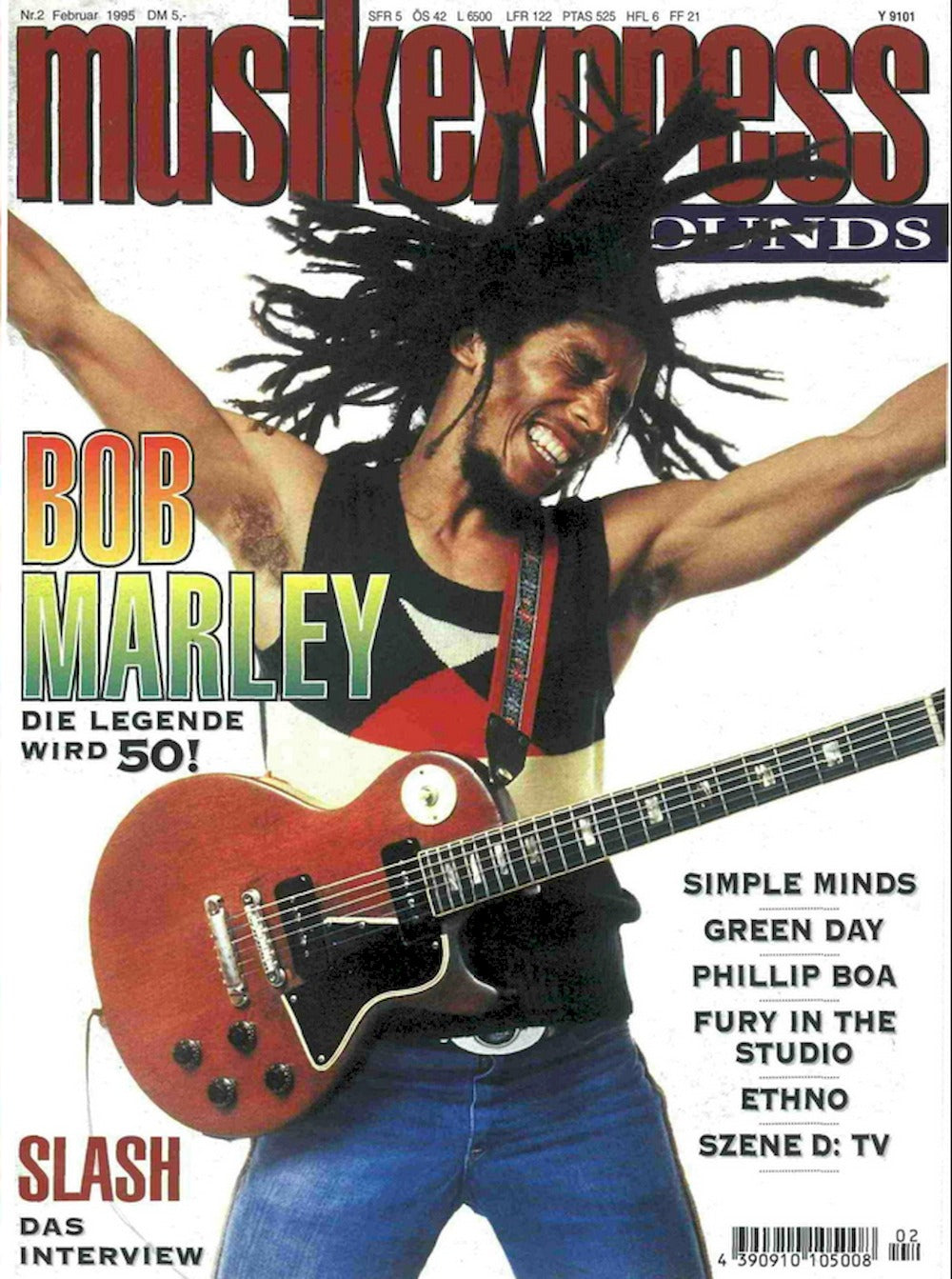 Musikexpress Magazin Deutschland 1995-02 Bob Marley Green Day Slash Fury Simple Minds