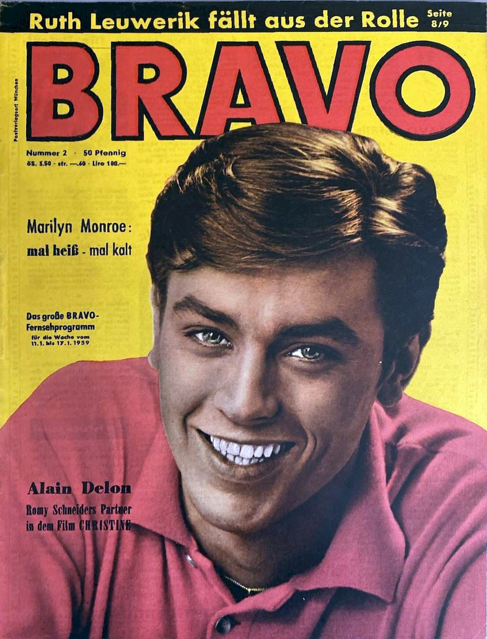 Bravo Magazin Deutschland 1959-02 Alain Delon