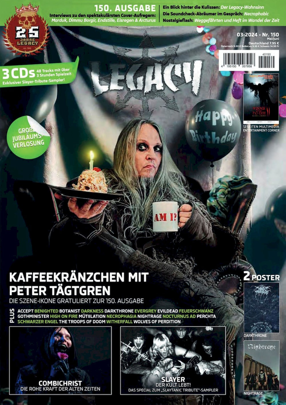 Legacy Magazin Deutschland 2024-03 Peter Tägtgren Combichrist Slayer Nightrage #150