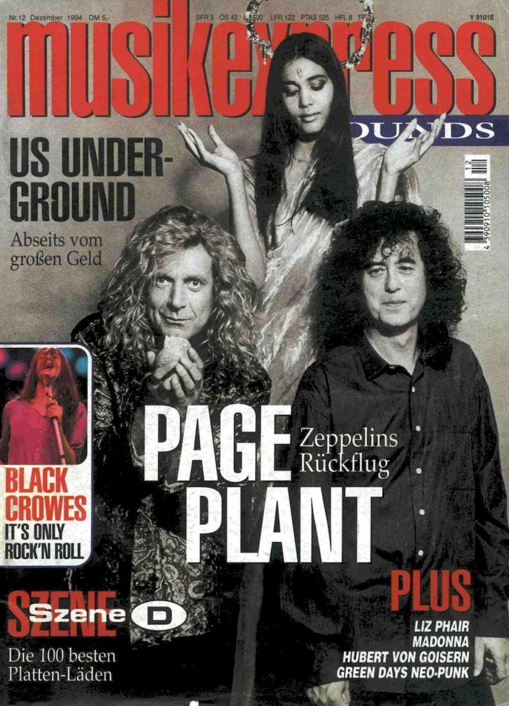 Musikexpress Magazin Deutschland 1994-12 Led Zeppelin Robert Plant Jimmy Page Black Crowes Liz Phair